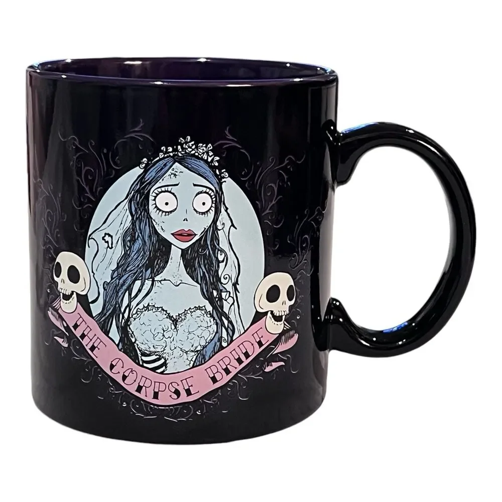 Warner Brothers Tim Burton’s The  Corpse Bride Portrait Black Ceramic Mug NEW